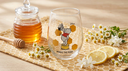 【winnie the pooh/くまのプーさん】コロッと丸いしずく型のグラス 　丸グラス