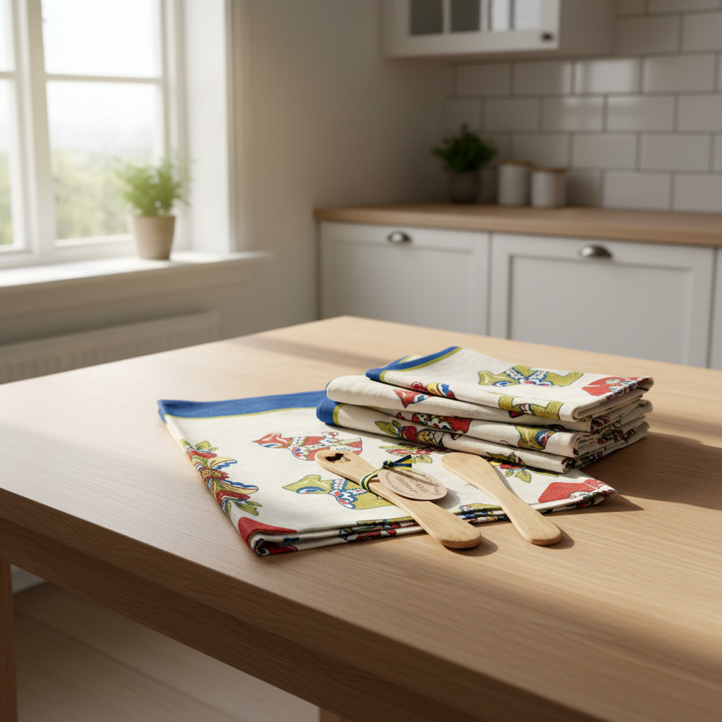 【スカンジナビスク・ヘムスロイド/Skandinavisk Hemslojd】プレゼントパック/キッチンタオル＆バターナイフセット